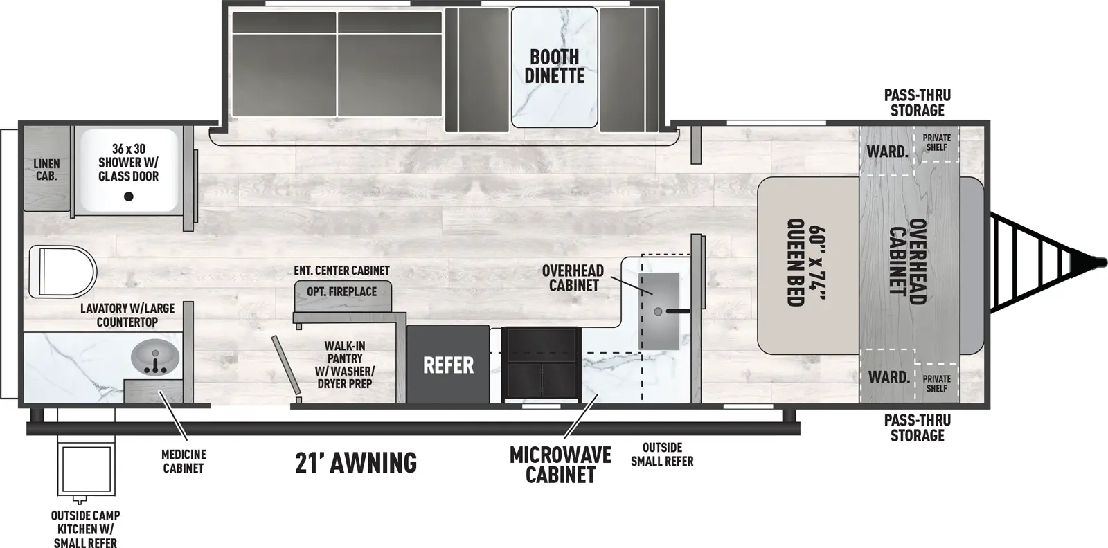 Clipper Travel Trailers 25RB Floorplan